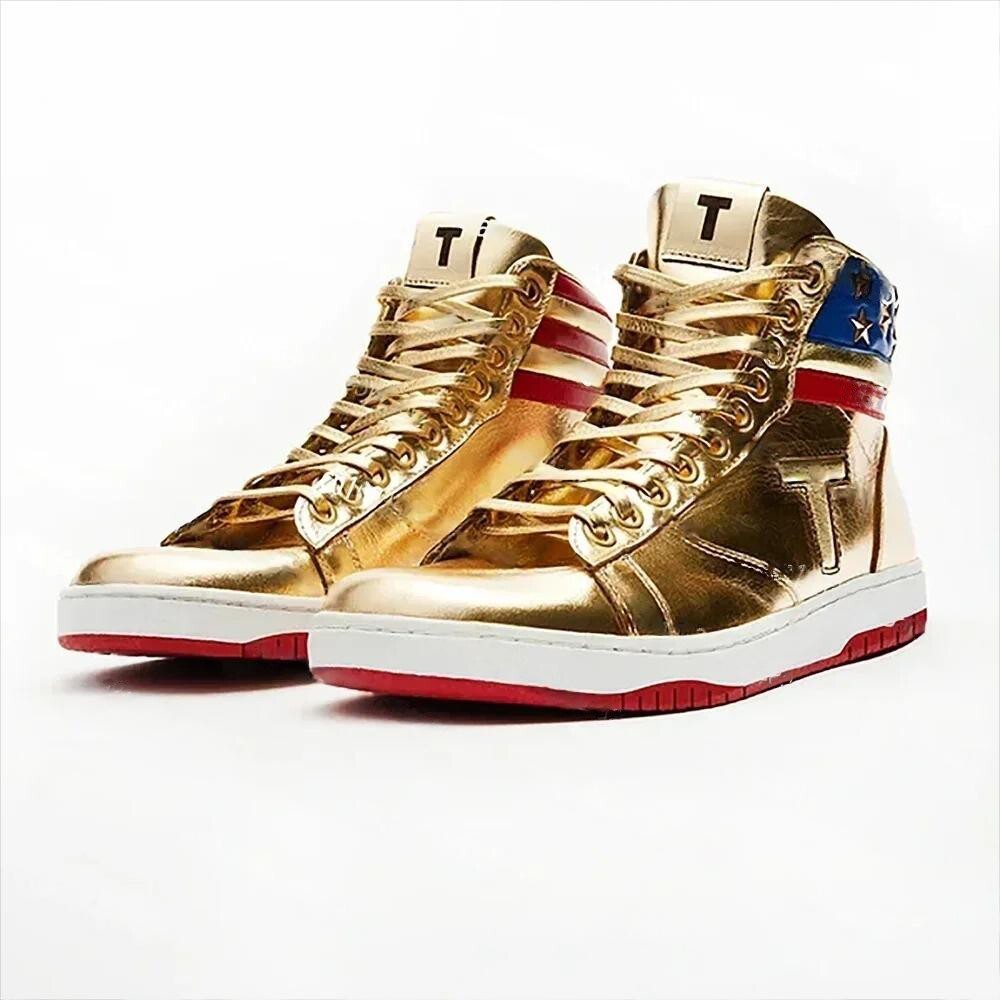 2024 Donald T Gold Shoes Maga Never Surrender High-Quality Sneaker Multiple Size
