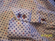 men's 2XLT 54" custom-made dress shirt w/ playing card symbols poker sz 18 39-40