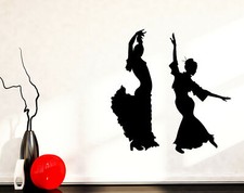 Vinyl Wall Decal Poses Folk Dance Beauty Girl Dancer Art Sticker n1346 