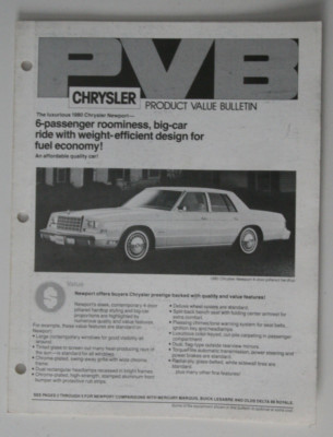 CHRYSLER NEWPORT 1980 dealer brochure - English - Canada ST501000218 