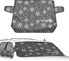 FrostGuard Plus Winter Windshield Cover with Built-in X-Large, Snowflake 