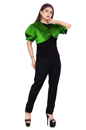 Satin Cropped Bolero Koti Kurzarm Damen Bolero Cardigan Bolero Jacke S109 - Bild 74 von 210