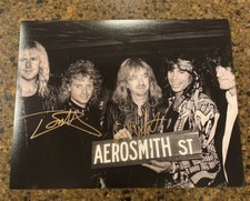 * AEROSMITH * signed 11x14 photo * BRAD WHITFORD & TOM HAMILTON * PROOF * 1