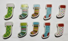 Lot of 10 Mini Assorted Holiday Christmas Stockings Rubber Pencil Eraser Small