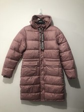 £35 Off Hype Dusty Berry Pink Longline Puffer Jacket Coat Uk 12 £90