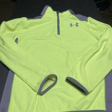 Under Armour Coldgear 1/4 Zip Pullover Sweatshirt Youth Medium Neon Green