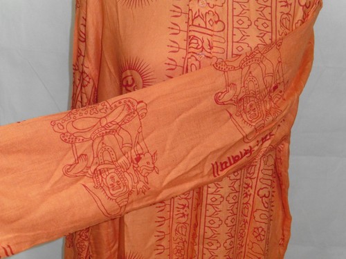 Hindu God Print Kurta Long Sleeve Shirt Ethnic Ganesh Krishna Natraj Om Shiva - Picture 27 of 48