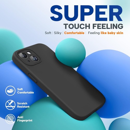 Black Silicone Hybrid Shockproof 360 Case For iPhone 14 15 16 Pro Max 13 12 11 - Picture 3 of 7