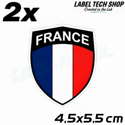 2x France Sticker France Francia Flag Sticker 4.5x5.5cm (034)