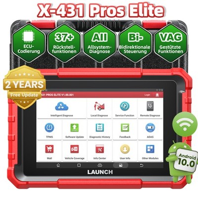 LAUNCH X431 PROS Elite V + OBD2 Scanner Car Diagnostic Tool Key/ECU Coding