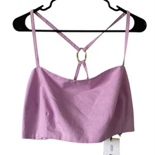 NEW FUTURE COLLECTIVE O Ring Crop Top Purple Size 1X Boho Coastal Vacation