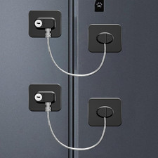 Fridge Lock 2 Pack ,Refrigerator with Keys,for Fridge, Black 2pcs