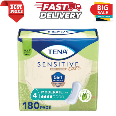 TENA Sensitive Care Pads Moderate Absorbency Long 180Ct Women