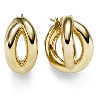 Paar Creolen Ohrringe 14,5X23Mm Ohrschmuck Aus 585 Gold Gelbgold