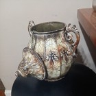 Vintage Distressed 11"H Metal Decorative Ginger Jar with Chained Lid — photo 2