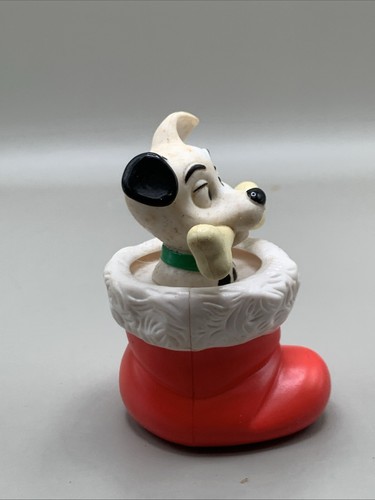 McDonalds Happy Meal Toy Figure 1996 - DISNEY - 101 Dalmatians Red Stocking Bone - Picture 4 of 5