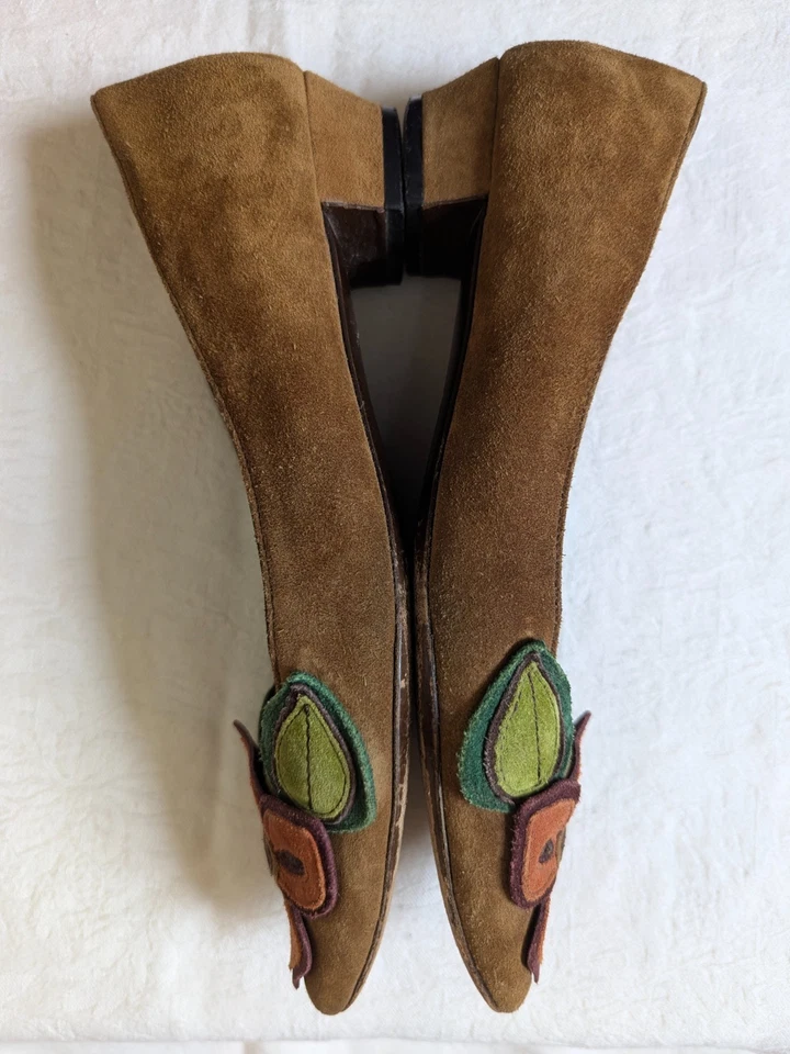 Miu Miu Vintage Años 90 Gamuza Floral Tacones Zapatos de Diseñador Italiano 39 EU 8.5 US (1/2) Foto 3 de 4