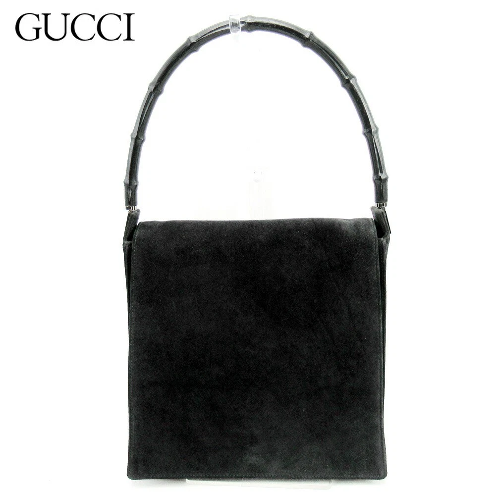 Sac à bandoulière Gucci un rangement bambou daim noir