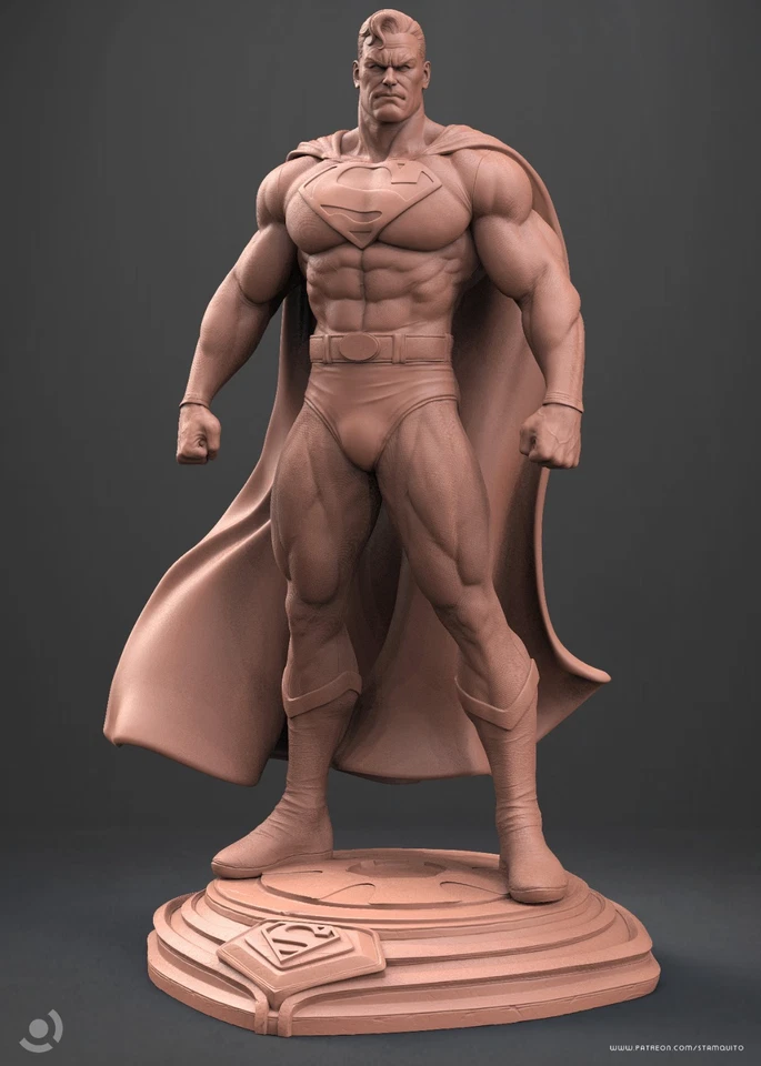Superman 3D Resin Statue – Unpainted Model Kit – DC Comics Hero - Image 3 of 4
