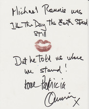 Patricia Quinn Signed 8x10 Card -  Science Fiction Lyrics + Lip Impression  RARE