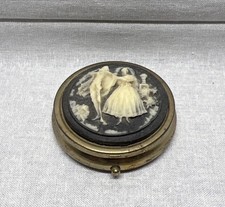Vintage Victorian Round Pill Box With 3 Compartments 2''Diameter #2