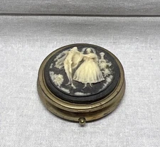 Vintage Victorian Round Pill Box With 3 Compartments 2''Diameter #2