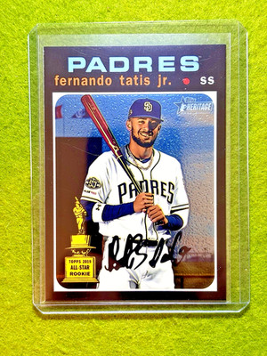 Fernando Tatis Jr CHROME PRIZM # /999  SP ROOKIE CUP AS CARD 2020 Topps Heritage