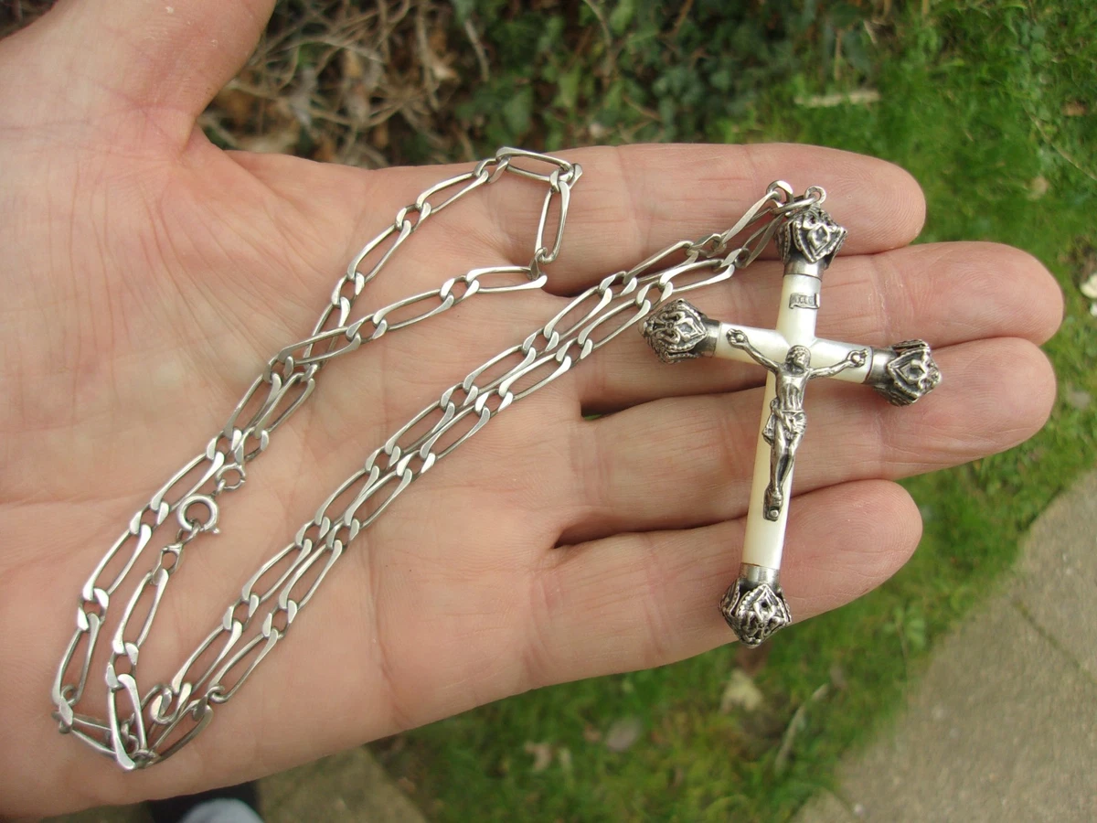 Croix russe ancienne en argent 925 testé et laiton
