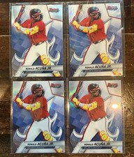 2025 BOWMAN'S BEST RONALD ACUNA JR BASE REFRACTOR Wave Refractor LOT OF 4 Braves