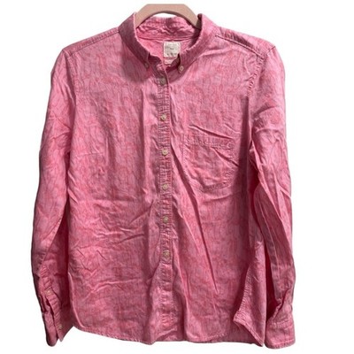 Gap The Shrunken Boyfriend Button Down, Designed & Crafted Penguin Print Sz. Sm