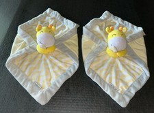 2 CARTER S CARTERS YELLOW ZIG ZAG CHEVRON GIRAFFE SECURITY BLANKETS LOVEYS E5