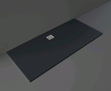 RAK Feeling Black 1800mm x 800mm Rectangular Bathtub Replacement Shower tray. 
