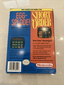 Short Order/Eggsplode NES Box Game and Manual!!  Authentic!  Nintendo