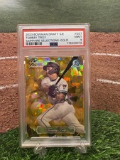 2023 Bowman Draft S/E Tommy Troy Sapphire Selections Gold 50/50 PSA 9 Bookend