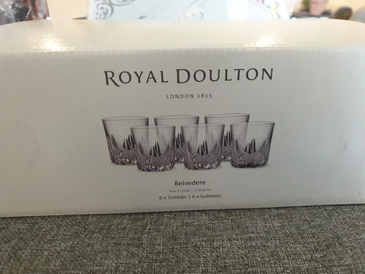 6 Royal Doulton Fine Crystal Tumblers - Belvedere (SBT1)