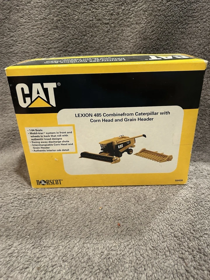 Norscot 1/64 Lexion 485 Combine CAT W/ Corn & Grain Header 1999 Farm Show - Image 4 of 4