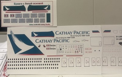 Modellflugzeug Decals im Maßstab 1:144 von Aerodeka Decals Cathay Pacific A330-300