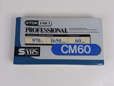NOS Sealed TDK PRO CM60 Professional 60 Minute Super Avilyn VHS Tape (Single)