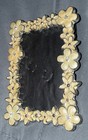**VINTAGE** Silver & Beige/Cream Enamel & Rhinestones Flowers 2x3 Photo Frame — photo 3