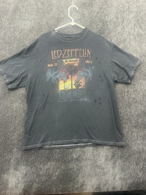 Led Zeppelin In Concert 22 June 1977 California T Shirt Mens Large Gray Graphic