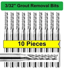 3/32" Grout Removal Bit  / Tool  Dremel & Rotozip Premium Grade (10 Pieces)