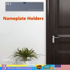 40pcs Nameplate Sign Holder for Wall Mount, Curved Office Sign Frame Holds