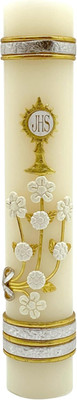 Devotional Candle for First Communion Keepsake Unique Handmade Cirio