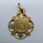 Antique Religious Medal "Saint Anne" - Gold Plaque