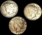 New Listing🔥 1922 S, 1924 P, 1925 S - Silver Peace Dollar Lot of 3