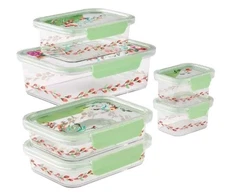 Six (6) Pioneer Woman ~ PAINTED MEADOW ~ Tritan ~ Storage Containers & Lids