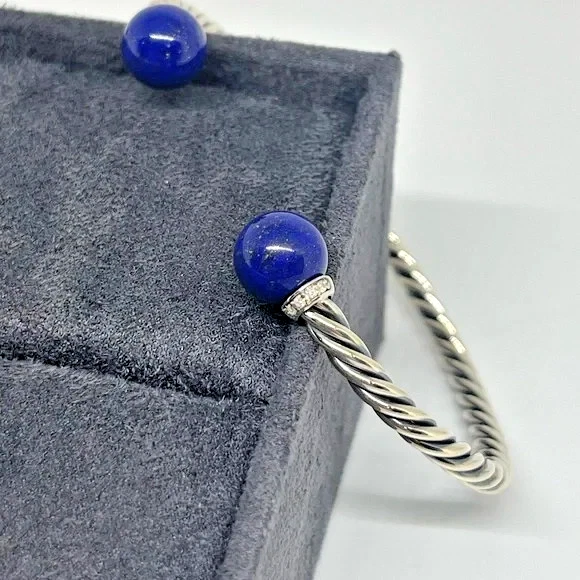 David Yurman Solari Bead Bracelet with Diamonds and Lapis Lazuli medium - Image 4 of 4