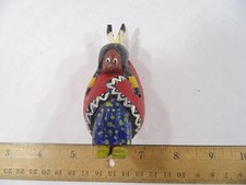 BSA Vintage Handcarved Sitting Lady Indian Neckerchief Slide Folk Art