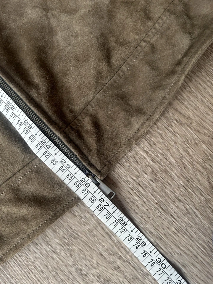 Винтажная мужская куртка-бомбер Massimo Dutti размер средний на молнии зеленая - Изображение 4 из 4