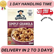 Quaker Simply Granola Breakfast Cereal, Oats Honey Raisins & Almonds, 24.1 oz Bo